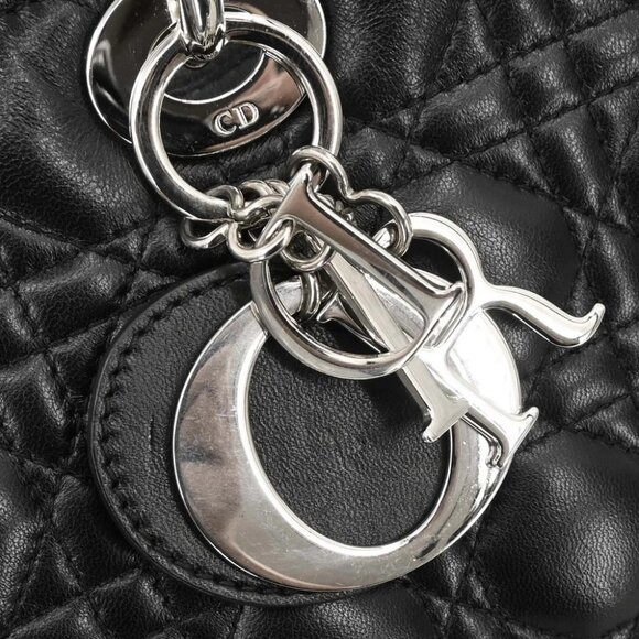 Christian Dior Black Lambskin Lady Dior Cannage 2way Handbag 05-MA-1102 115880 - Picture 7 of 10